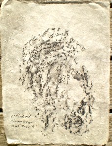 Weano Gorge frottage, 21/04/13, 10.45 am, taken on gorge rim at the lookout, graphite on rice paper.