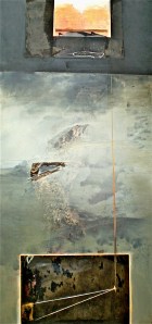 Igneous 2, 2004, 214x108 cm, oil and mixed media on canvas from series titled An Archaeology of Landscape