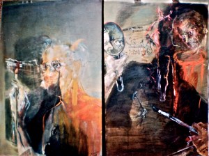 The Eye Ritual, diptych, 1995 - 1996,  oil on canvas 92x120 cm