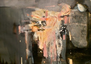 Art, landscape painting titled Like an Entablature, 2012, 52x73 cm, gouache and pastel