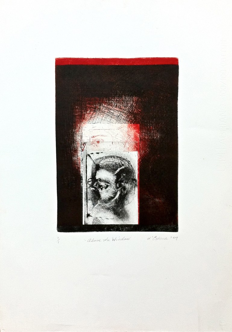 Above the Window,1/1, 2009, intaglio and drypoint on Fabriano