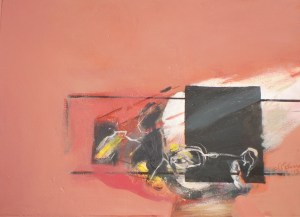 Titled Maria Located the Golden Spike, 2013, 54x72 cm, oil on gessoed paper