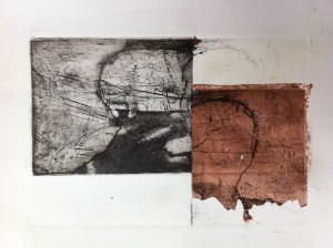 Etching and copper leaf  proof