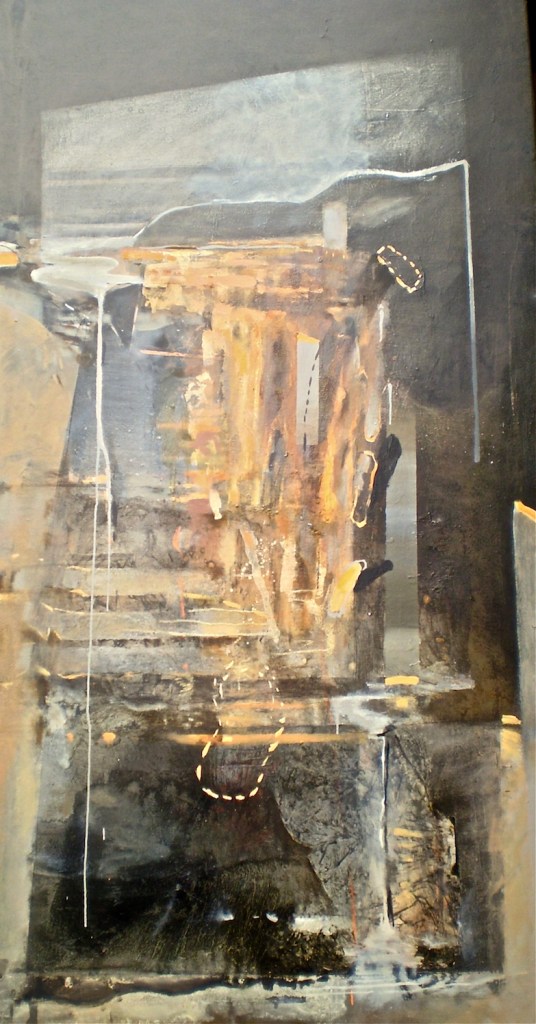 Weathered Columns 2, 2008-09, oil on canvas, 214x108 cm.