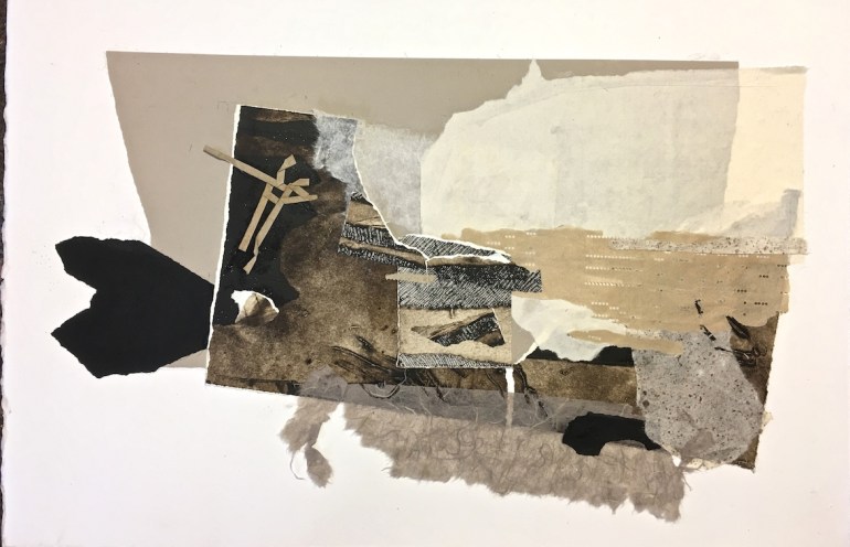 Lake Mungo Drying Across Millennia, 2016, mixed media on BFK Rives, 40x60 cm